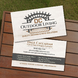 Tarjeta De Visita Contratista Profesional de Cubiertas y Patios