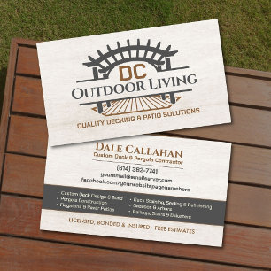 Tarjeta De Visita Contratista Profesional de Cubiertas y Patios