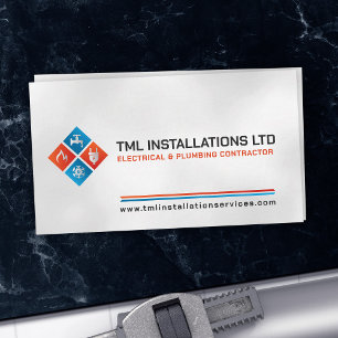 Tarjeta De Visita Contratista profesional de electricidad y fontaner