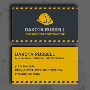 Tarjeta De Visita Contratista Profesional de Excavación