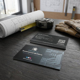 Tarjeta De Visita Contratistas de Edificios Comerciales | Minimalist