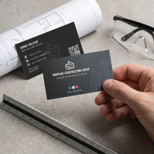 Tarjeta De Visita Contratistas de Edificios Comerciales   Minimalist