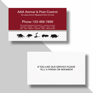 Tarjeta De Visita Control De Animales Y Plagas