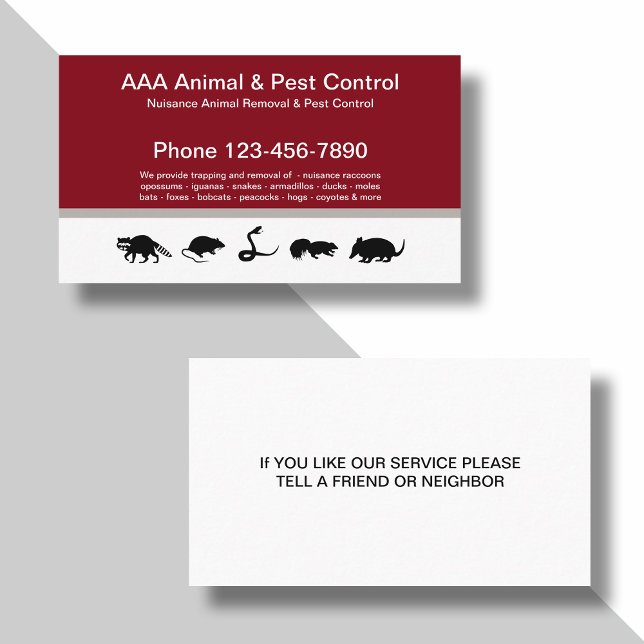 Tarjeta De Visita Control De Animales Y Plagas (Subido por el creador)