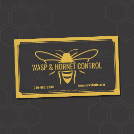 Tarjeta De Visita Control de Avispas y Avispones - Amarillo y Negro