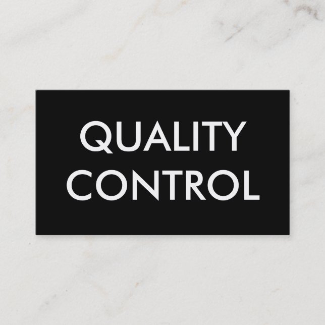 Tarjeta De Visita control de calidad (Anverso)