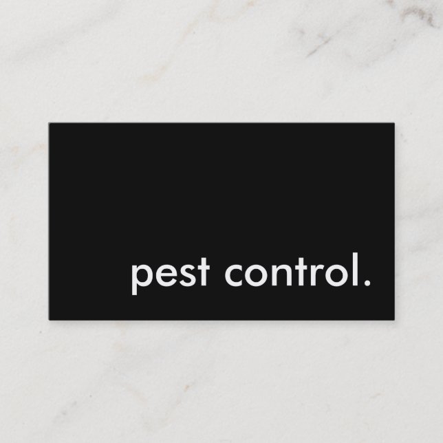 Tarjeta De Visita control de plagas. (Anverso)