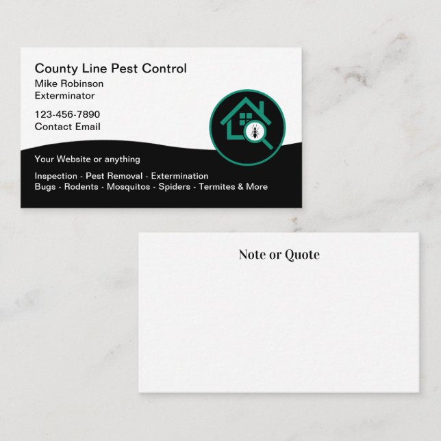 Tarjeta De Visita Control de plagas Nueva plantilla de diseño modern (Anverso / Reverso)