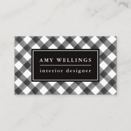 Tarjeta De Visita Control del búfalo negro y tela escocesa blanca