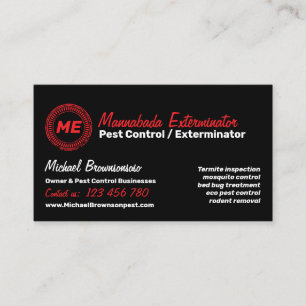 Tarjeta De Visita Control Profesional de Plagas Exterminador