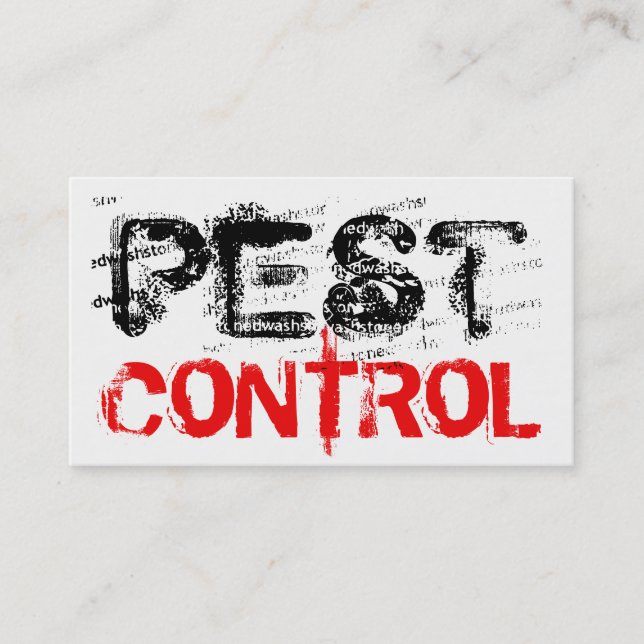 Tarjeta De Visita Control Rústico de Plagas (Anverso)