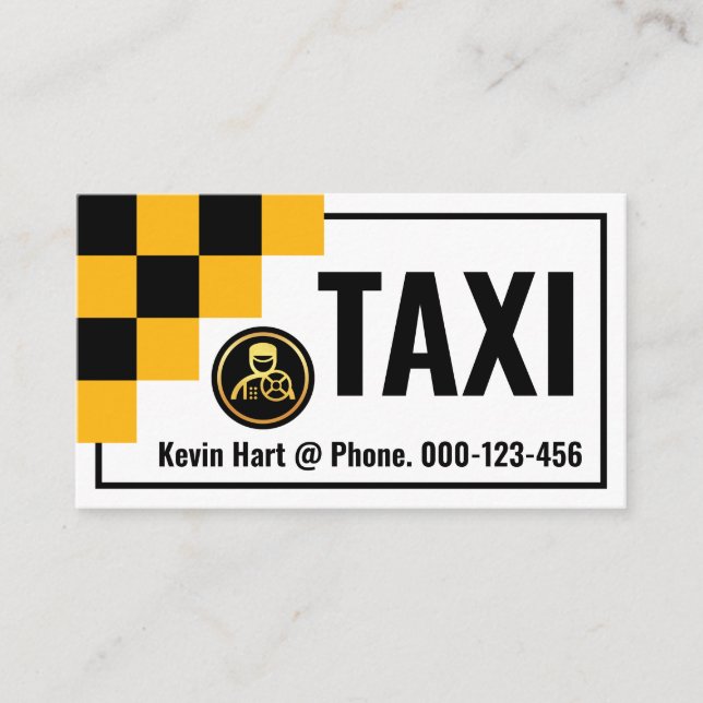 Tarjeta De Visita Controlador Cab De Cajas Comprobadas De Taxi (Anverso)