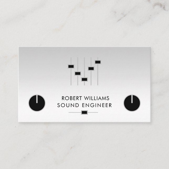 Tarjeta De Visita Controlador de DJ de música de ingeniero de sonido (Anverso)