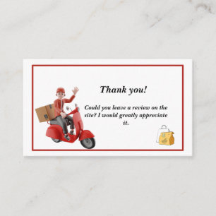 Tarjeta De Visita Controlador de entrega de Scooter Rojo Gracias