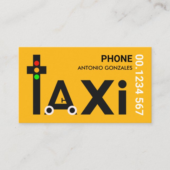 Tarjeta De Visita Controlador de luz de tráfico de taxis creativo (Anverso)