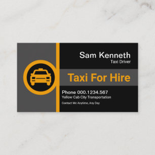 Tarjeta De Visita Controlador de señalización Taxi Amarillo con ba