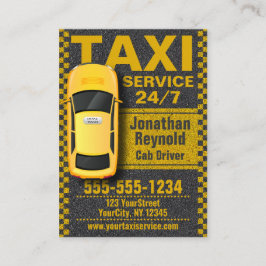 Tarjeta De Visita Controlador de taxi amarillo del servicio de taxi
