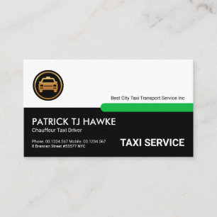 Tarjeta De Visita Controlador de taxi de tabulación verde de capas 