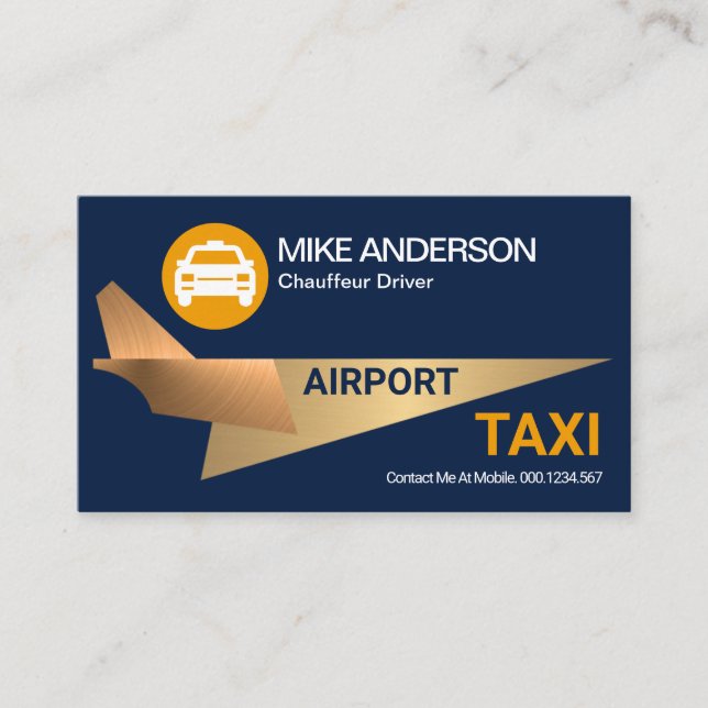 Tarjeta De Visita Controlador de taxi del aeropuerto Guay Gold Rocke (Anverso)