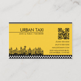Tarjeta De Visita Controlador de taxi moderno con código QR Cab
