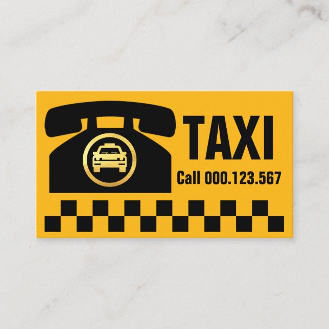 Tarjeta De Visita Controlador de taxi para teléfono retro (Anverso)