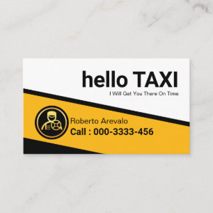 Tarjeta De Visita Controlador de taxi triangular Taxi amarillo profe