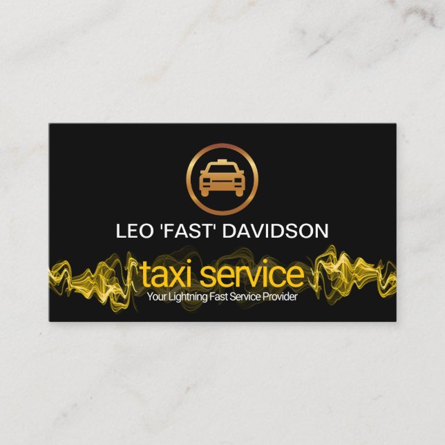 Tarjeta De Visita Controlador designado de Taxi dorado amarillo Ligh (Anverso)