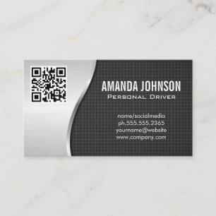 Tarjeta De Visita Controlador   Fondo metálico   Código QR