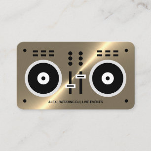Tarjeta De Visita Controlador Gold Faux DJ
