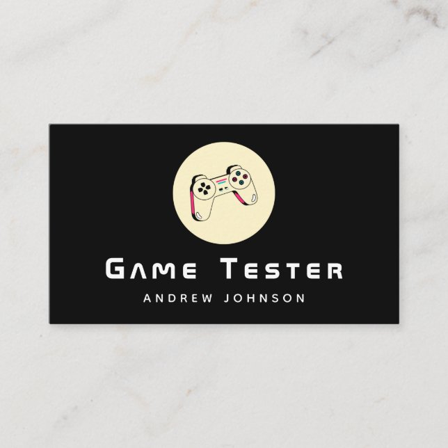 Tarjeta De Visita Controlador Joystick de Game Developer Tester Mode (Anverso)