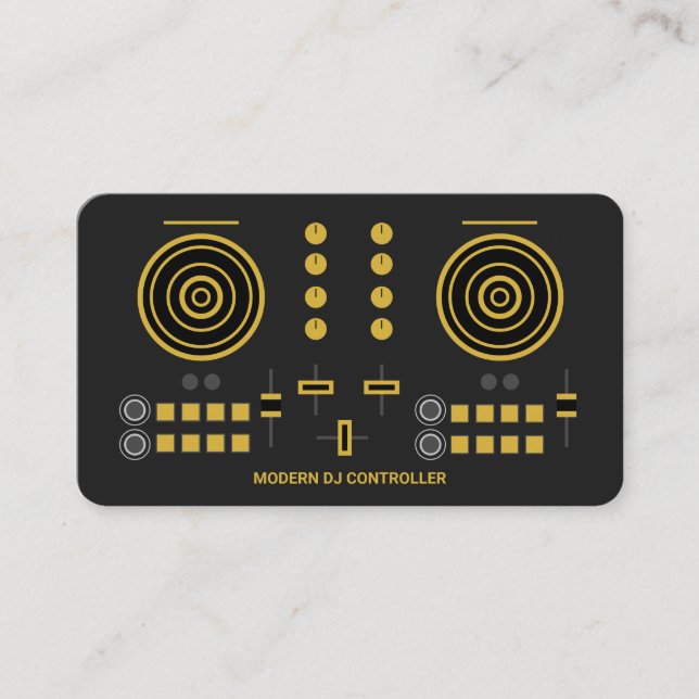 Tarjeta De Visita Controlador moderno Gold-Tone DJ 2020 (Anverso)