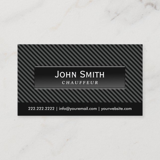 Tarjeta De Visita Controlador profesional Guay Black Stripes Chauffe (Anverso)