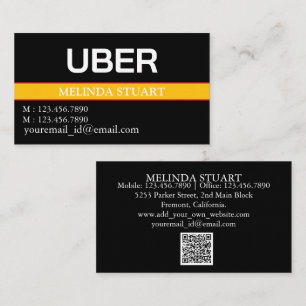 Tarjeta De Visita Controlador Uber personalizado moderno