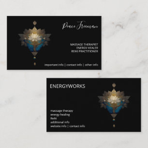 TARJETA DE VISITA CONVERGENCIA SAGRADA   SÍMBOLO DE LOTUS ALQUÍMICO