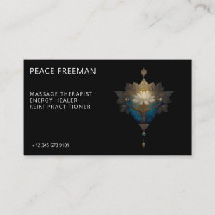 TARJETA DE VISITA CONVERGENCIA SAGRADA   SÍMBOLO DE LOTUS ALQUÍMICO