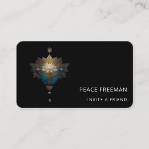 TARJETA DE VISITA CONVERGENCIA SAGRADA   SÍMBOLO DE LOTUS ALQUÍMICO