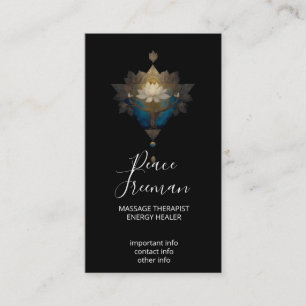 TARJETA DE VISITA CONVERGENCIA SAGRADA   SÍMBOLO DE LOTUS ALQUÍMICO