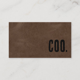 Tarjeta De Visita COO de cuero falso Premier Brown