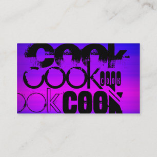 Tarjeta De Visita Cook; azul violeta vibrante y magenta