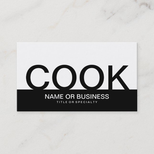 Tarjeta De Visita COOK en negrita (personalizable de color) (Anverso)