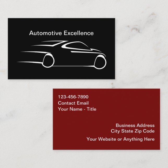 Tarjeta De Visita Cool Automotive New Business Cards  (Anverso / Reverso)