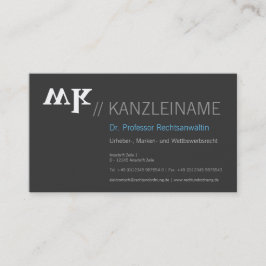 Tarjeta De Visita Cool, blau, schwarz | Kartenhaus Modern