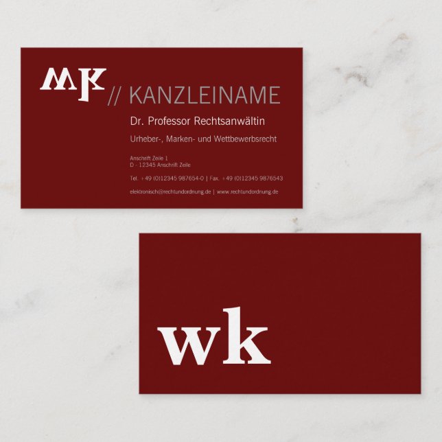 Tarjeta De Visita Cool, blau, schwarz | Kartenhaus Modern (Anverso / Reverso)