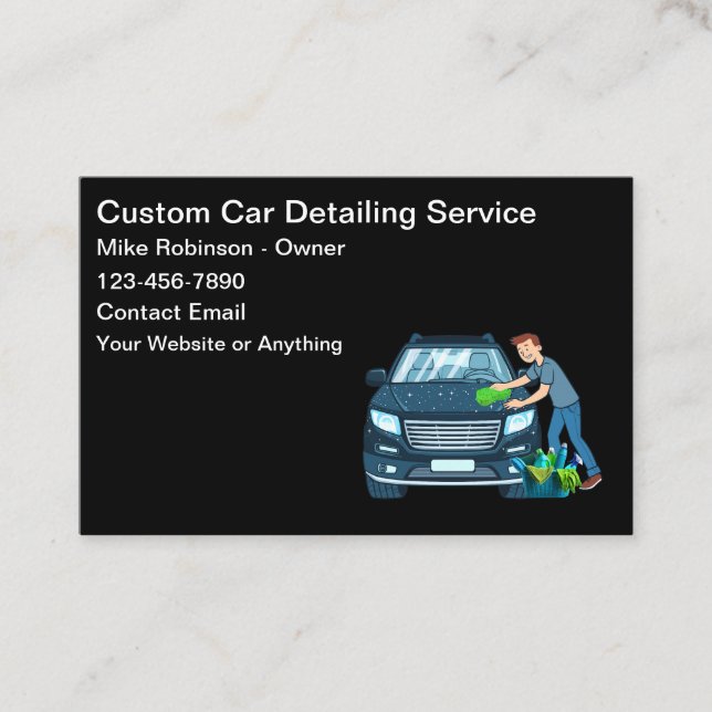 Tarjeta De Visita Cool Car Wash Theme Business Cards (Anverso)
