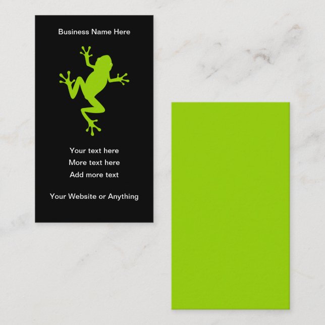 Tarjeta De Visita Cool Gecko Frog Nature Theme (Anverso / Reverso)