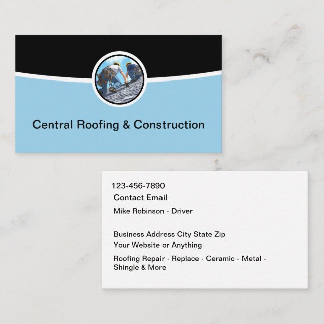 Tarjeta De Visita Cool Modern Roofing & Construction (Anverso / Reverso)