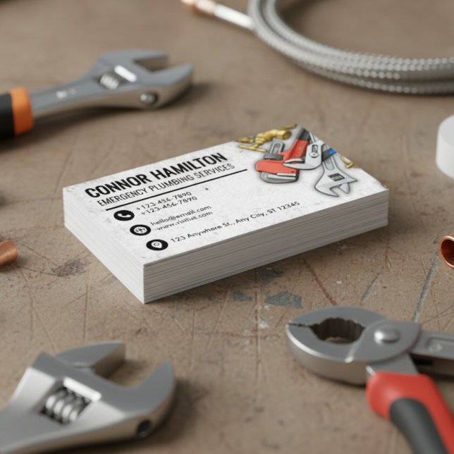 Tarjeta De Visita Cool Plumbing Tools Illustration (Subido por el creador)
