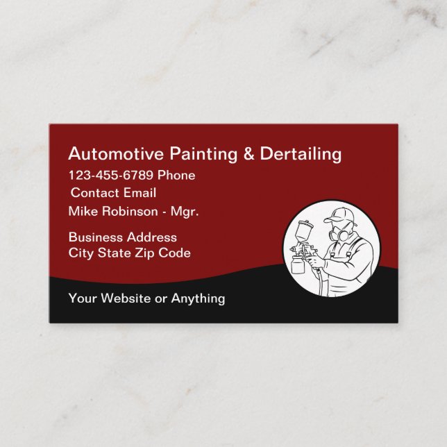 Tarjeta De Visita Coolest Automotive Car Painting  (Anverso)