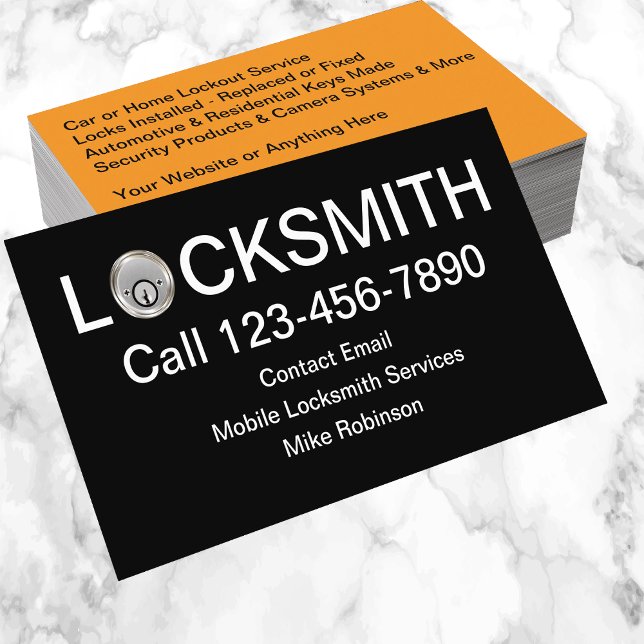 Tarjeta De Visita Coolest Locksmith Service Modern Business Cards (Subido por el creador)