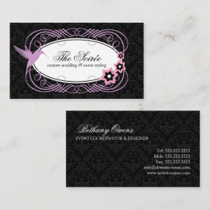 Tarjeta De Visita Coordinador de Eventos Elegante Damask